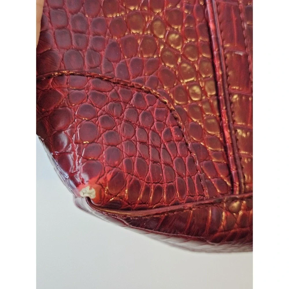 Liz Claiborne‎ Structured Work Tote Red Croc Embossed Shoulder Bag